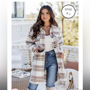 Pink Lily flannel shacket